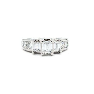 Ring Engagement 2.0ctw Emerald/Princess Diamond 14kw sz6.5 224110304