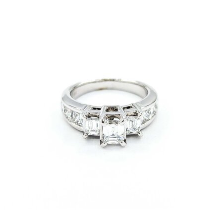 Ring Engagement 2.0ctw Emerald/Princess Diamond 14kw sz6.5 224110304