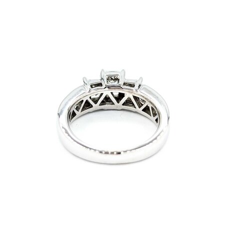 Ring Engagement 2.0ctw Emerald/Princess Diamond 14kw sz6.5 224110304