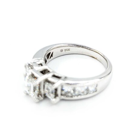 Ring Engagement 2.0ctw Emerald/Princess Diamond 14kw sz6.5 224110304