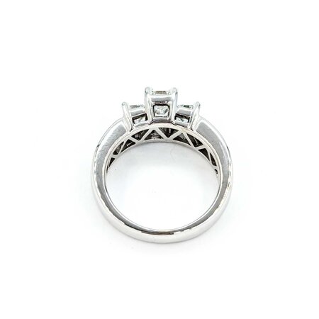 Ring Engagement 2.0ctw Emerald/Princess Diamond 14kw sz6.5 224110304