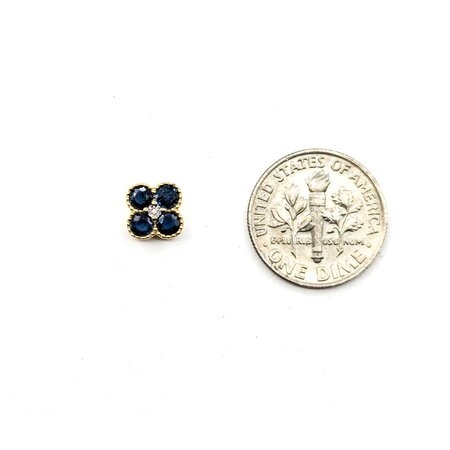 Earrings .01ctw Round Diamonds 1.00ctw Sapphire 7.2x7.2mm 14ky 124114162