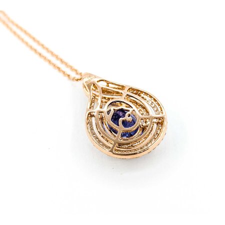 Pendant .55ctw Round Diamonds 2.61ct Purple Tanzanite 1x.55" 14kr 16-18" 124111257