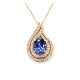  Pendant .55ctw Round Diamonds 2.61ct Purple Tanzanite 1x.55" 14kr 16-18" 124111257