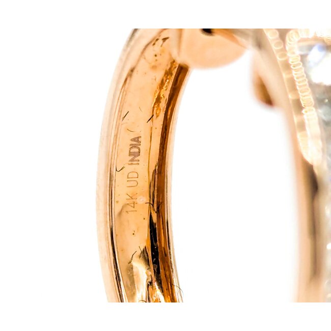 Earrings 1.00ctw Princess Diamonds Hoop Channel Set .75x.1" 14kr 124114010