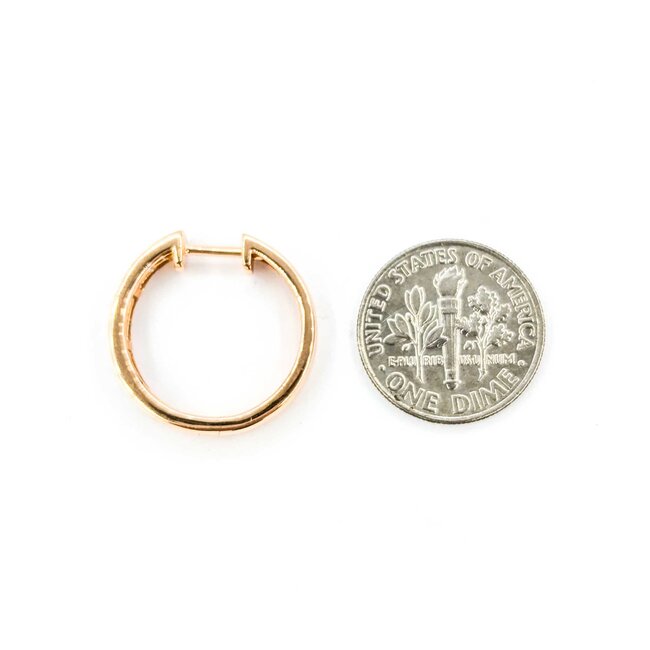 Earrings 1.00ctw Princess Diamonds Hoop Channel Set .75x.1" 14kr 124114010