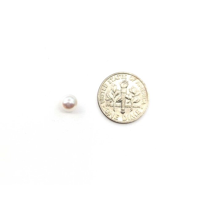 Earrings Stud 6mm Round Pearl 14ky 224114159