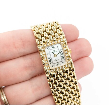 Watch Croton Quartz .15ctw Round Diamonds 20mm 14ky 6.25" Watch Only 224116002