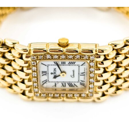 Watch Croton Quartz .15ctw Round Diamonds 20mm 14ky 6.25" Watch Only 224116002