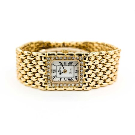 Watch Croton Quartz .15ctw Round Diamonds 20mm 14ky 6.25" Watch Only 224116002