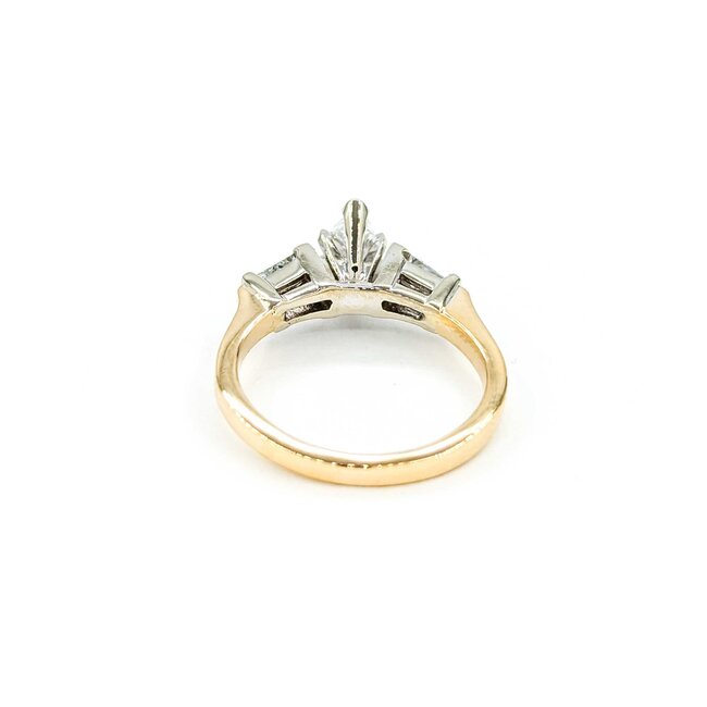 Ring Engagement 3 Stone .50ct Marquise Diamond .32ctw Diamonds 14ky sz6.25 224110309