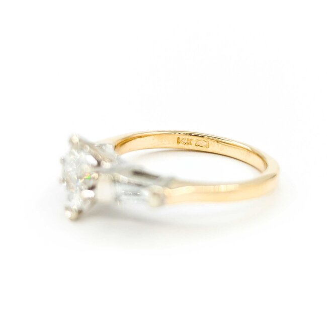 Ring Engagement 3 Stone .50ct Marquise Diamond .32ctw Diamonds 14ky sz6.25 224110309