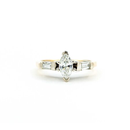 Ring Engagement 3 Stone .50ct Marquise Diamond .32ctw Diamonds 14ky sz6.25 224110309