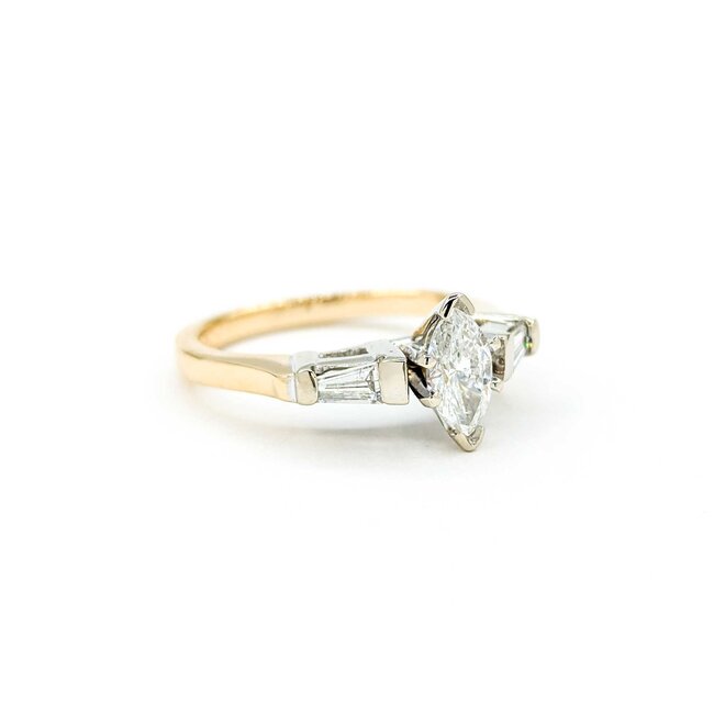 Ring Engagement 3 Stone .50ct Marquise Diamond .32ctw Diamonds 14ky sz6.25 224110309