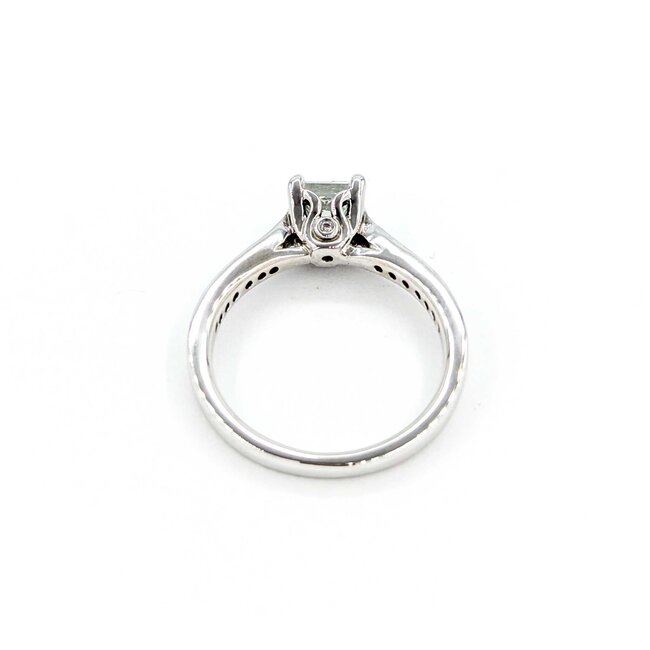 Ring Engagement Peek a Boo .65ct Princess Diamond .12ctw Diamonds 18kw sz6 224110308
