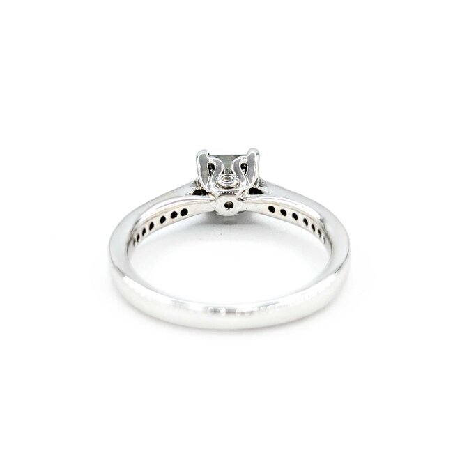 Ring Engagement Peek a Boo .65ct Princess Diamond .12ctw Diamonds 18kw sz6 224110308