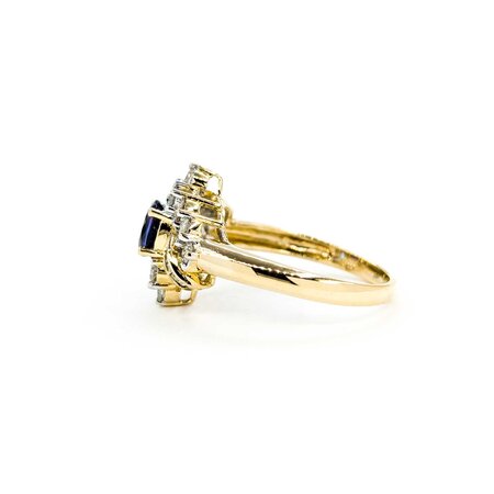 Ring 1.00ctw Round & Baguette Diamonds .80ct Purple Sapphire 14ky sz8.5 124110152