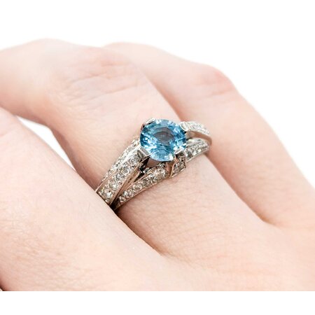 Ring Tacori .65ctw Round Diamonds 1.40ct Zircon Platinum sz6.25 224110178