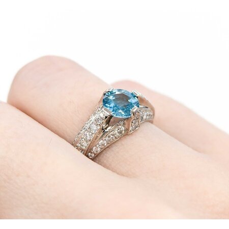 Ring Tacori .65ctw Round Diamonds 1.40ct Zircon Platinum sz6.25 224110178