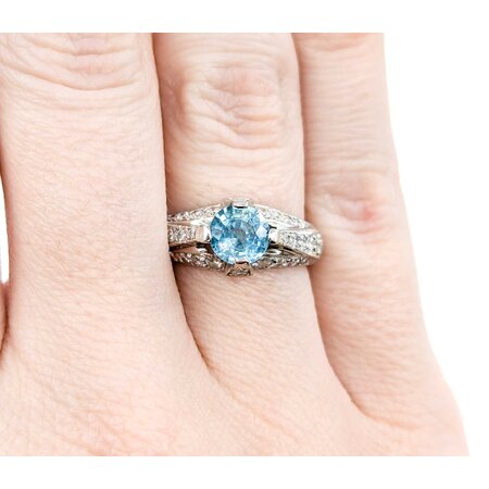 Ring Tacori .65ctw Round Diamonds 1.40ct Zircon Platinum sz6.25 224110178