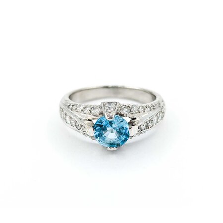 Ring Tacori .65ctw Round Diamonds 1.40ct Zircon Platinum sz6.25 224110178