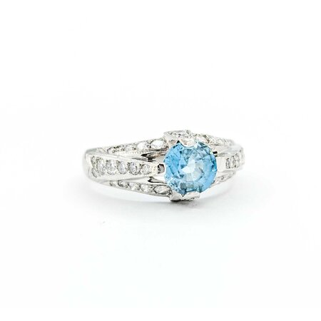 Ring Tacori .65ctw Round Diamonds 1.40ct Zircon Platinum sz6.25 224110178