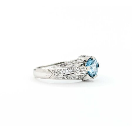 Ring Tacori .65ctw Round Diamonds 1.40ct Zircon Platinum sz6.25 224110178