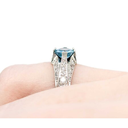 Ring Tacori .65ctw Round Diamonds 1.40ct Zircon Platinum sz6.25 224110178