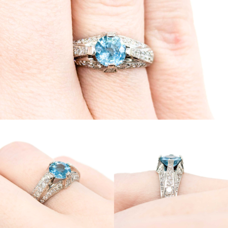 Ring Tacori .65ctw Round Diamonds 1.40ct Zircon Platinum sz6.25 224110178