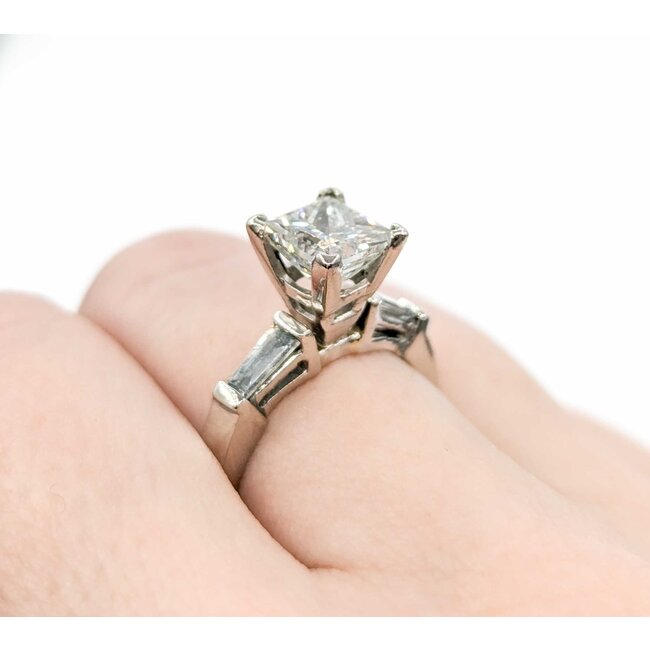 Ring Engagement 2.00ct Princess Cut Diamond .34ctw Diamonds Platinum sz7 224110314