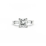  Ring Engagement 2.00ct Princess Cut Diamond .34ctw Diamonds Platinum sz7 224110314