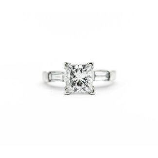 Ring Engagement 2.00ct Princess Cut Diamond .34ctw Diamonds Platinum sz7 224110314