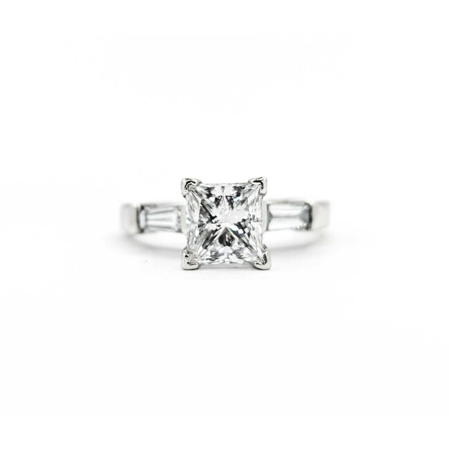 Ring Engagement 2.00ct Princess Cut Diamond .34ctw Diamonds Platinum sz7 224110314