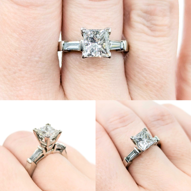 Ring Engagement 2.00ct Princess Cut Diamond .34ctw Diamonds Platinum sz7 224110314