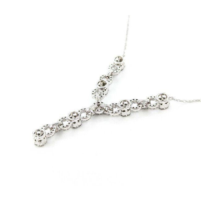 Necklace Diamond Fashion .62ctw Round Diamonds Illusion Chain 10kw 17" 0.8mm 124112009