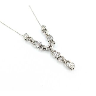 Necklace Diamond Fashion .62ctw Round Diamonds Illusion Chain 10kw 17" 0.8mm 124112009