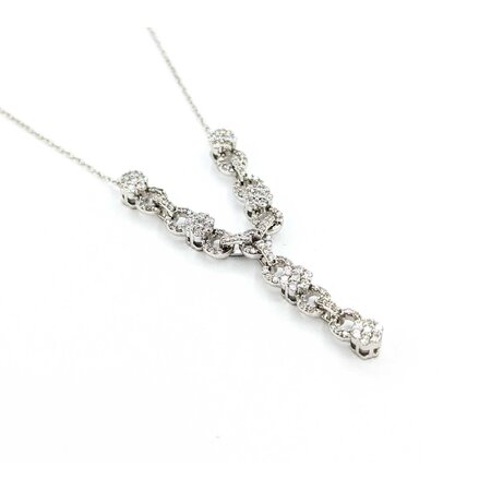 Necklace Diamond Fashion .62ctw Round Diamonds Illusion Chain 10kw 17" 0.8mm 124112009