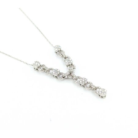 Necklace Diamond Fashion .62ctw Round Diamonds Illusion Chain 10kw 17" 0.8mm 124112009