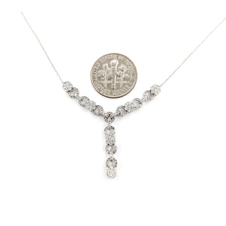 Necklace Diamond Fashion .62ctw Round Diamonds Illusion Chain 10kw 17" 0.8mm 124112009
