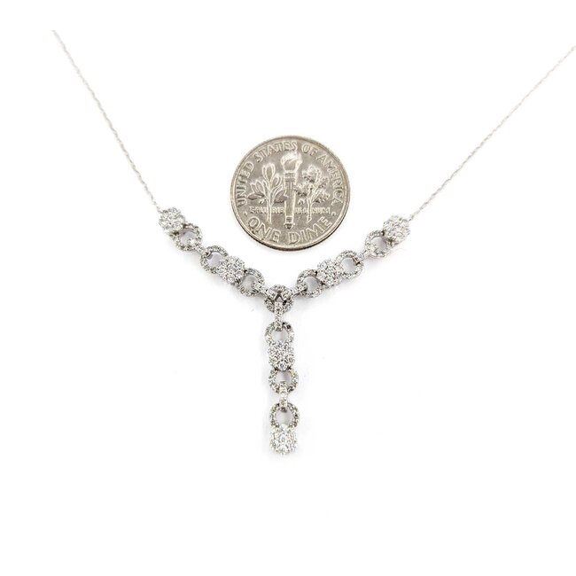 Necklace Diamond Fashion .62ctw Round Diamonds Illusion Chain 10kw 17" 0.8mm 124112009