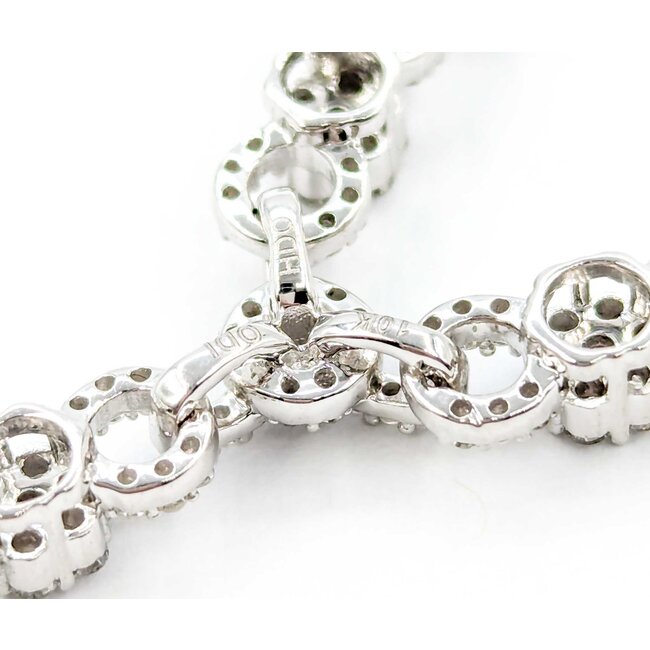 Necklace Diamond Fashion .62ctw Round Diamonds Illusion Chain 10kw 17" 0.8mm 124112009