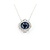 Pendant Evil Eye .20ctw Round Diamonds .35ctw Blue Sapphire 11.5x10mm 14kw 18" 124111253
