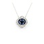 Pendant Evil Eye .20ctw Round Diamonds .35ctw Blue Sapphire 11.5x10mm 14kw 18" 124111253
