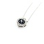 Pendant Evil Eye .20ctw Round Diamonds .35ctw Blue Sapphire 11.5x10mm 14kw 18" 124111253