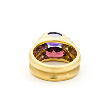 Ring .10ctw Round Diamonds 2.69ct Amethyst 2.03ct Garnet 18ky sz8.5 224110198