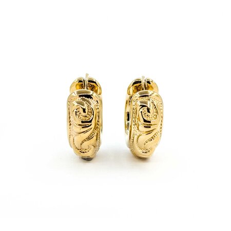 Earrings Huggies Vine Pattern 25x10.5mm 18ky 224114303