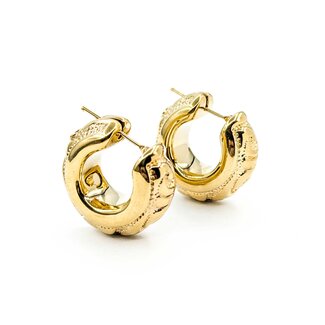 Earrings Huggies Vine Pattern 25x10.5mm 18ky 224114303