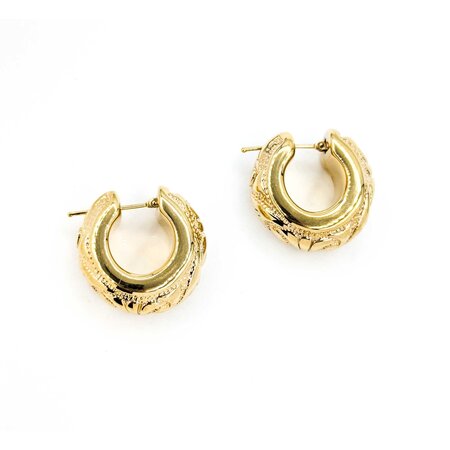 Earrings Huggies Vine Pattern 25x10.5mm 18ky 224114303
