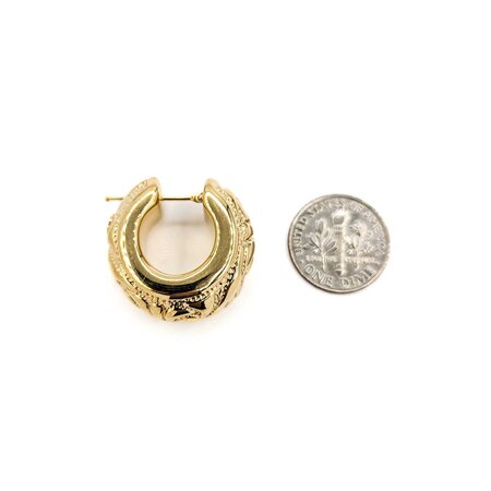 Earrings Huggies Vine Pattern 25x10.5mm 18ky 224114303