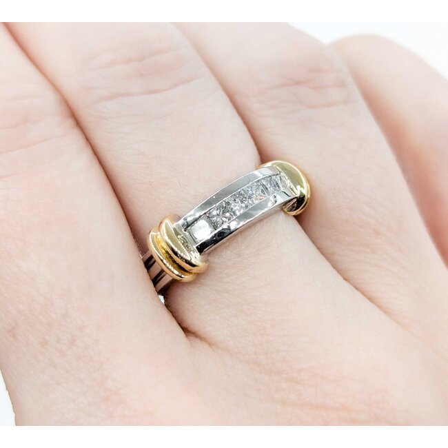 Ring .50ctw Princess Diamonds Channel 18ky/Platinum sz6.5 224110008